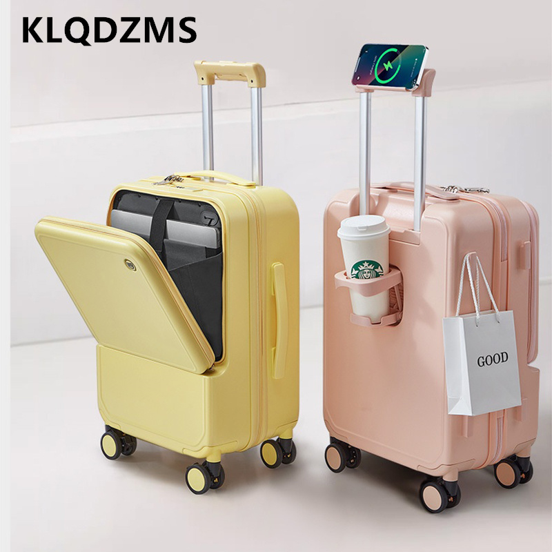 Front Opening Laptop Luggage 24 Inch - Klqdzms mala com estrutura de alumínio,