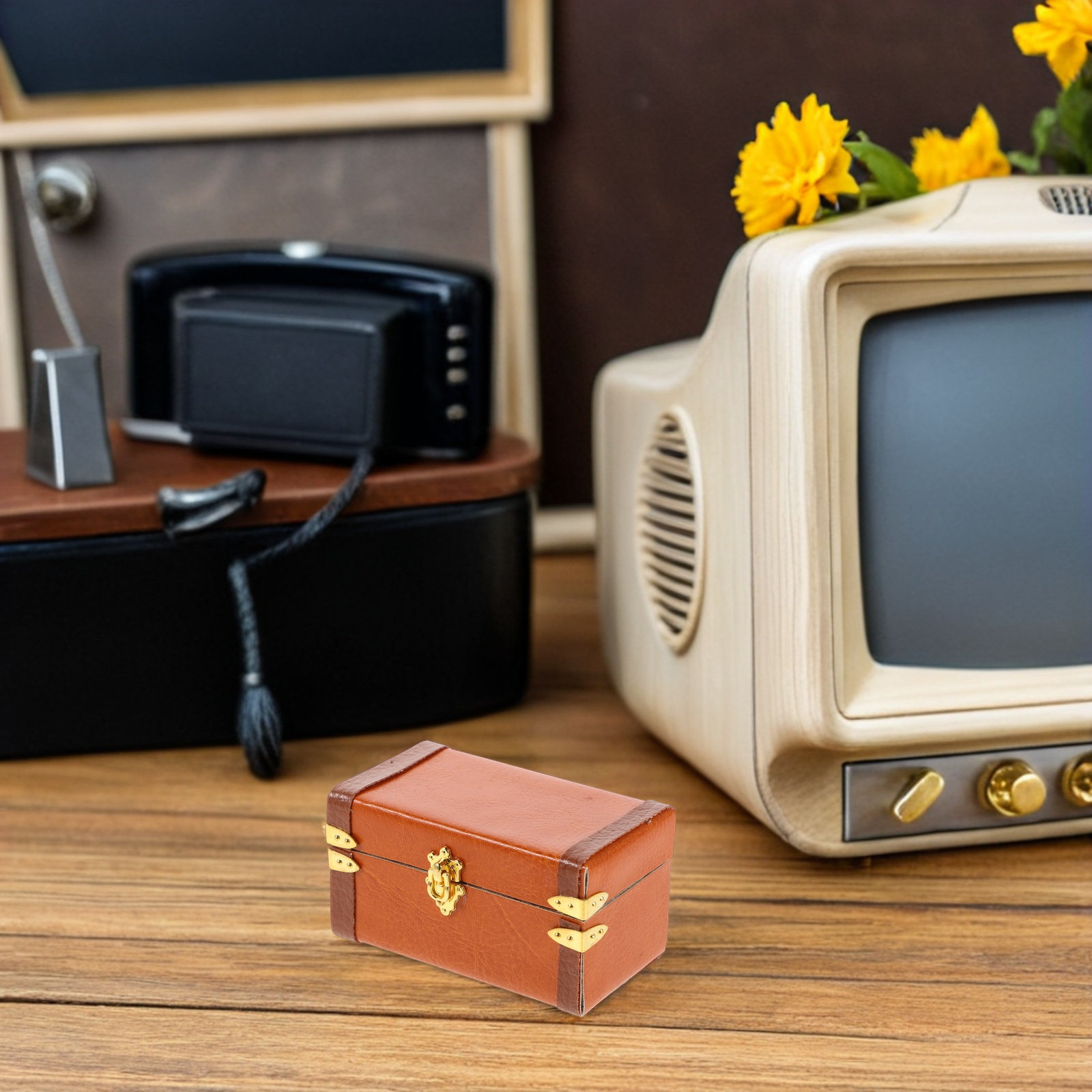 Retro Vintage Trunk Suitcase - Mala de Viagem Vintage em Miniatura,