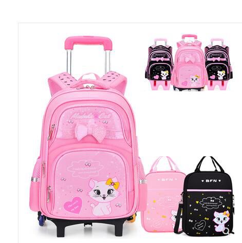 Foldable Rolling Luggage Bag - Estudante escola rolando mochilas escola trole