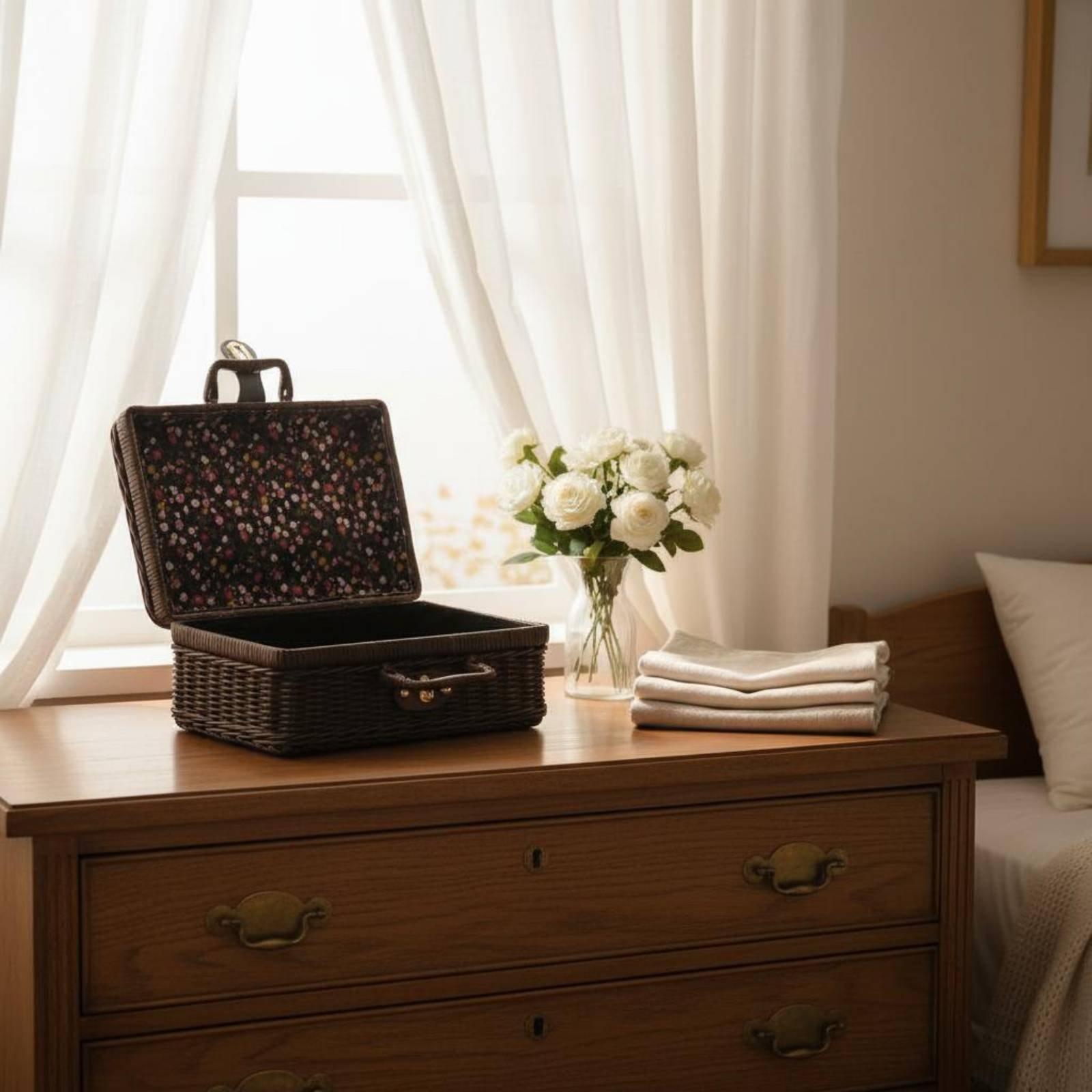 Retro Vintage Trunk Suitcase - Mala de Design Vintage com Alça,