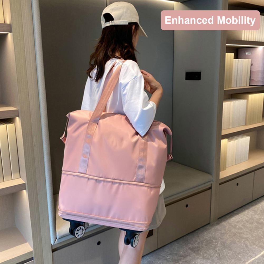 Bolsa de Viagem Expansível com - Foldable Rolling Luggage Bag avaliação e preço