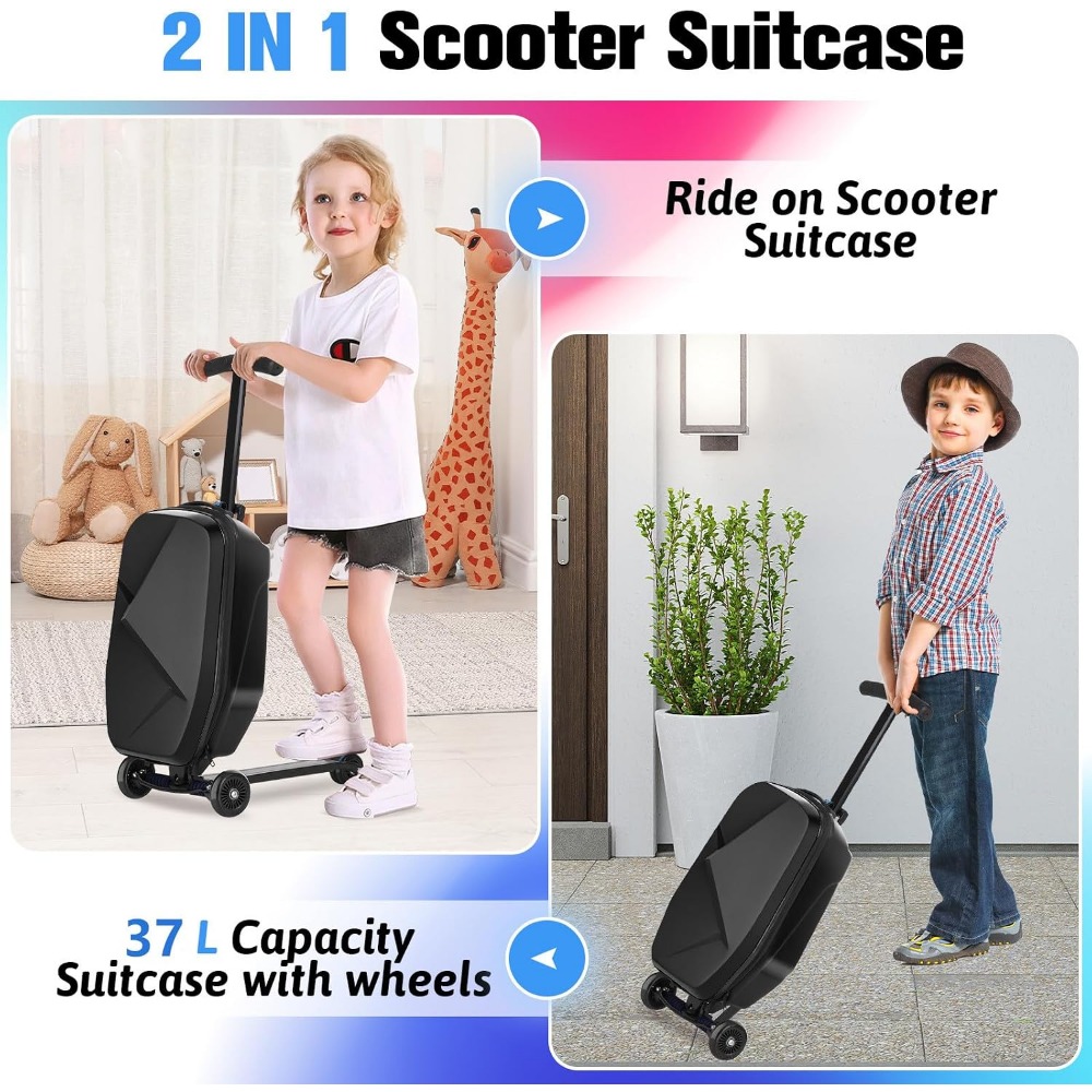 Mala de Viagem para Crianças:  - Kids Ride On Suitcase Scooter avaliação e preço
