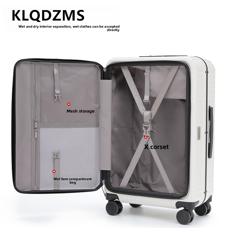 Mala de Viagem com Rodas KLQDZ - Front Opening Laptop Luggage 24 Inch avaliação e preço