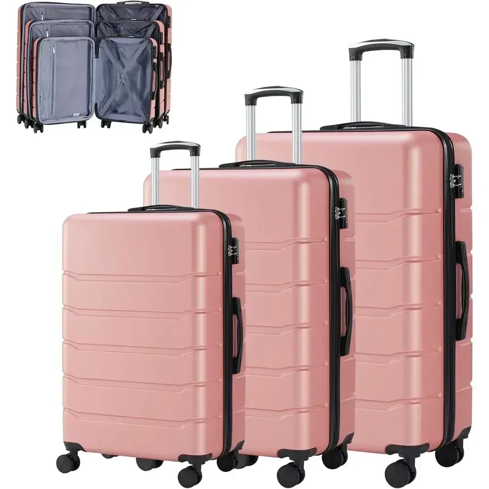 Conjunto de 3 Malas Grandes co - Expandable Hard Shell Luggage Set avaliação e preço