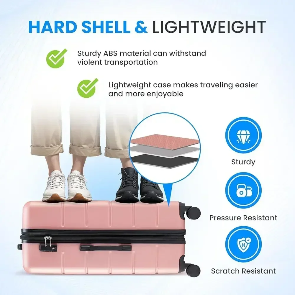 Conjunto de 3 Malas Grandes co - Expandable Hard Shell Luggage Set avaliação e preço