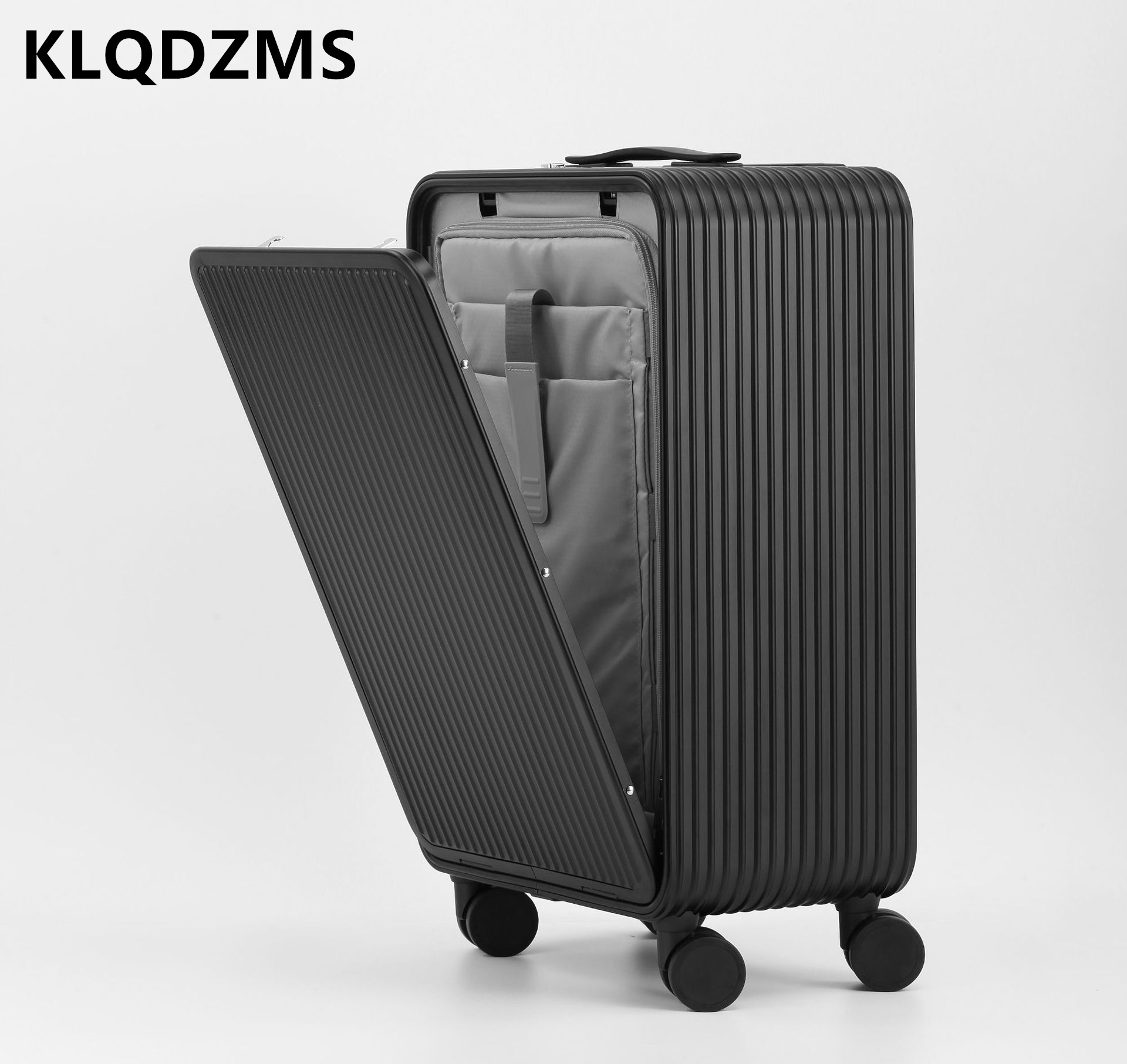 Klqdzms bagagem toda a liga de - Front Opening Laptop Luggage 24 Inch avaliação e preço